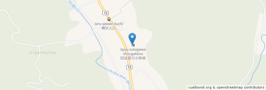Mapa de ubicacion de 旧須賀川小学校 en 日本, 栃木県, 大田原市.