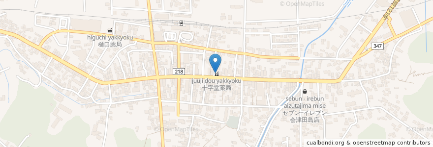 Mapa de ubicacion de 十字堂薬局 en 日本, 福島県, 南会津郡, 南会津町.