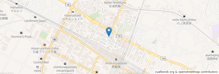 Mapa de ubicacion de Sui恋ka en 일본, 지바현, 船橋市.