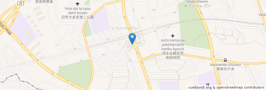 Mapa de ubicacion de HAC en Jepun, 神奈川県, 横浜市, 港南区.