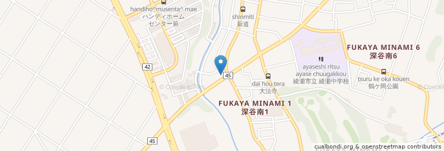 Mapa de ubicacion de 田中動物病院 en Japón, Prefectura De Kanagawa, 綾瀬市.