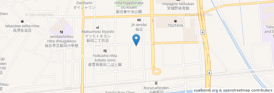 Mapa de ubicacion de 仙台中央理容美容専門学校 en Japon, Préfecture De Miyagi, 仙台市, 宮城野区.