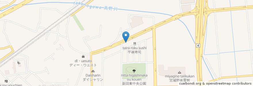 Mapa de ubicacion de とりあえず吾平 en Giappone, 宮城県, 仙台市, 宮城野区.
