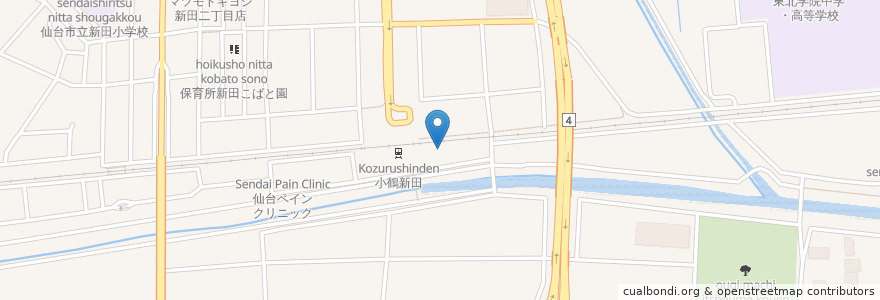Mapa de ubicacion de アスク 小鶴新田保育園 en Japan, Miyagi Prefecture, Sendai, Miyagino Ward.