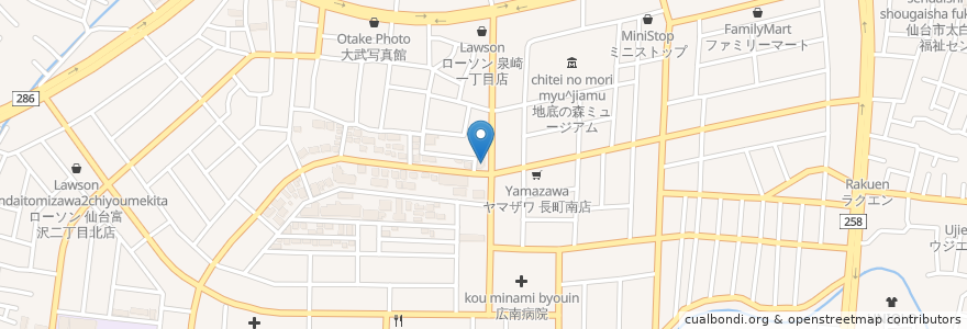 Mapa de ubicacion de エネオス en 日本, 宮城県, 仙台市, 太白区.