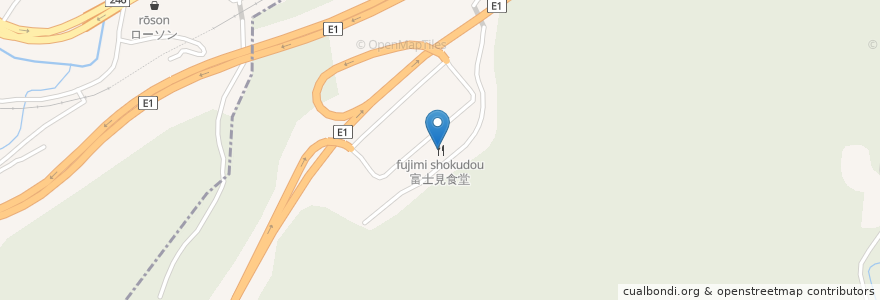 Mapa de ubicacion de 富士見食堂 en 일본, 가나가와현, 足柄上郡, 山北町.