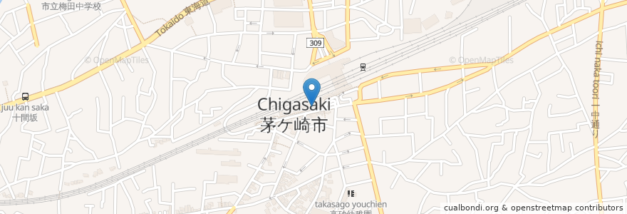 Mapa de ubicacion de 湘南薬品 en Japonya, 神奈川県, 茅ヶ崎市.