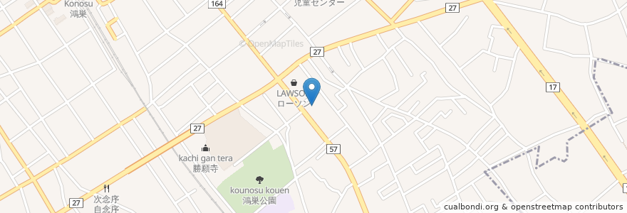 Mapa de ubicacion de 武蔵野銀行 en 日本, 埼玉県, 鴻巣市.