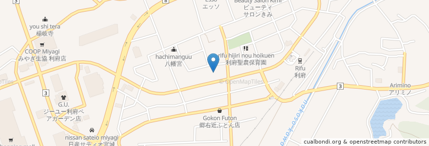 Mapa de ubicacion de 利府内科胃腸科医院 en 日本, 宮城県, 宮城郡, 利府町.