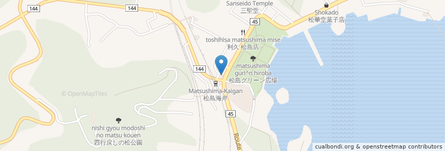 Mapa de ubicacion de 松島交番 en 日本, 宮城県, 宮城郡, 松島町.