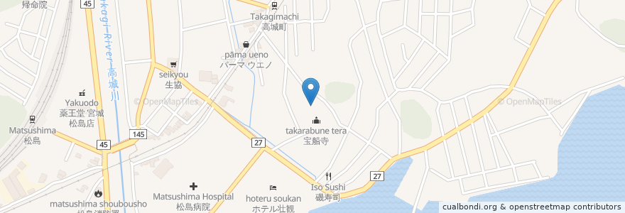 Mapa de ubicacion de 稲荷神社 en Japonya, 宮城県, 宮城郡, 松島町.