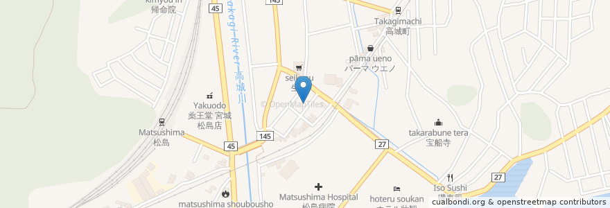 Mapa de ubicacion de 喜洲(うなぎ) en ژاپن, 宮城県, 宮城郡, 松島町.