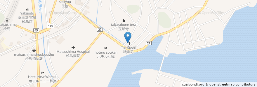 Mapa de ubicacion de 磯寿司 en 日本, 宮城県, 宮城郡, 松島町.
