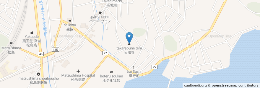 Mapa de ubicacion de 宝船寺 en 日本, 宮城県, 宮城郡, 松島町.