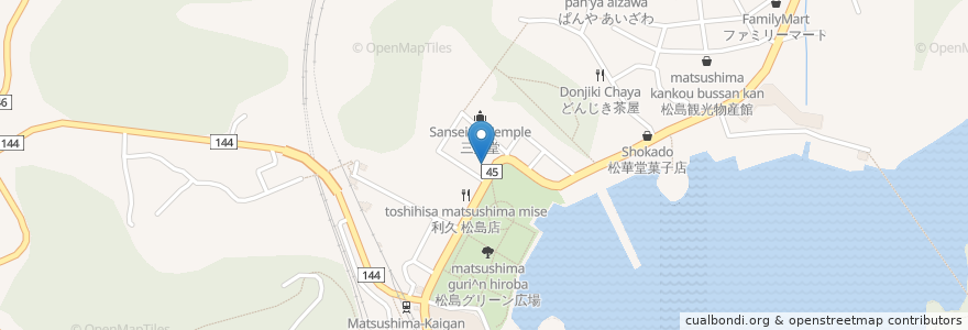 Mapa de ubicacion de 戸田金商店 en Japão, 宮城県, 宮城郡, 松島町.