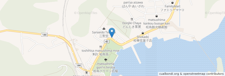 Mapa de ubicacion de きくや食堂 en Japan, 宮城県, 宮城郡, 松島町.
