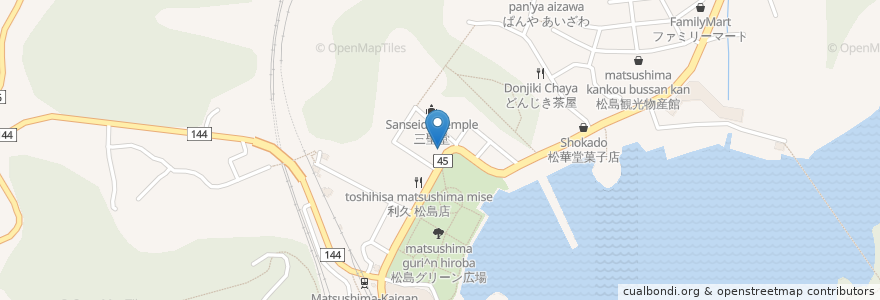 Mapa de ubicacion de 二八屋食堂 en Japon, Préfecture De Miyagi, 宮城郡, 松島町.