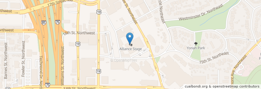 Mapa de ubicacion de Alliance Stage en Amerika Birleşik Devletleri, Georgia, Fulton County, Atlanta.
