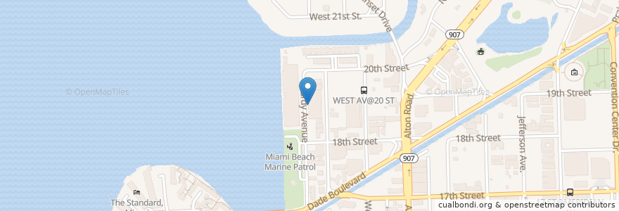 Mapa de ubicacion de Icebox Café en アメリカ合衆国, フロリダ州, マイアミ・デイド郡, マイアミビーチ.