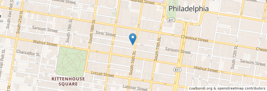 Mapa de ubicacion de Marathon - 16th & Sansom en États-Unis D'Amérique, Pennsylvanie, Philadelphia County, Philadelphia.