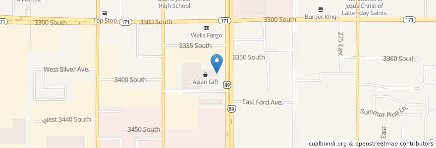 Mapa de ubicacion de China Town Buffet en 미국, 유타 주, Salt Lake County, South Salt Lake.