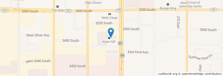 Mapa de ubicacion de Ho Mei BBQ en Amerika Syarikat, Utah, Salt Lake County, South Salt Lake.