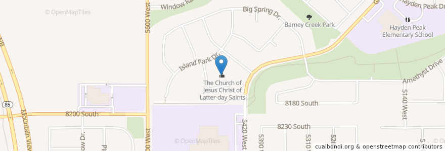 Mapa de ubicacion de The Church of Jesus Christ of Latter-day Saints en Stati Uniti D'America, Utah, Salt Lake County, West Jordan.