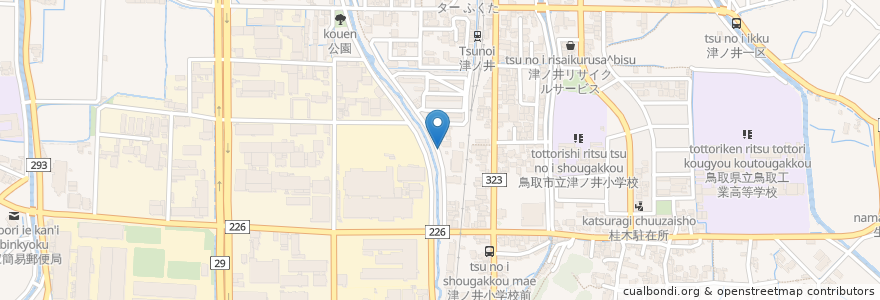 Mapa de ubicacion de 自動販売機(Asahi) en Japan, Präfektur Tottori, 鳥取市.