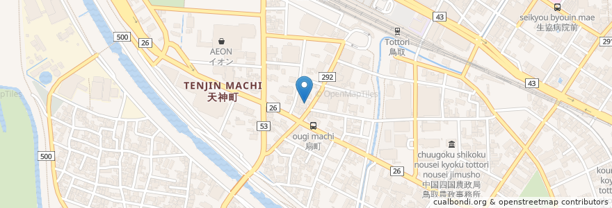 Mapa de ubicacion de TAO CAFE en ژاپن, 鳥取県, 鳥取市.