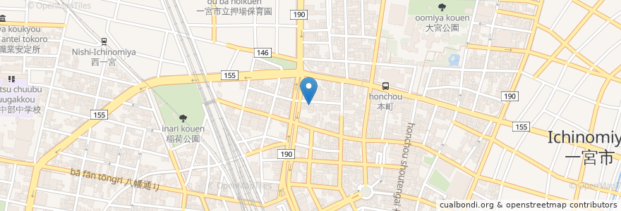 Mapa de ubicacion de アテンダント en Japonya, 愛知県, 一宮市.