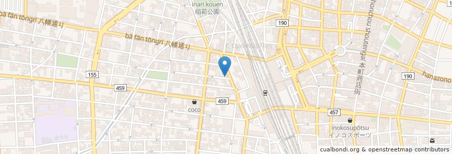 Mapa de ubicacion de テンサン歯科医院 en Япония, Айти, 一宮市.