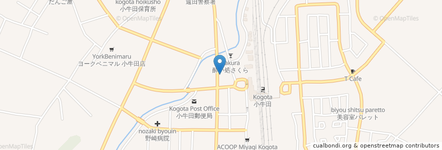 Mapa de ubicacion de 曽根歯科医院 en 日本, 宮城県, 遠田郡, 美里町.