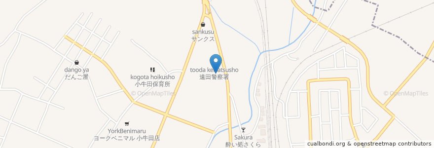 Mapa de ubicacion de 遠田警察署 en Japan, Miyagi Prefecture, Toda County, Misato.