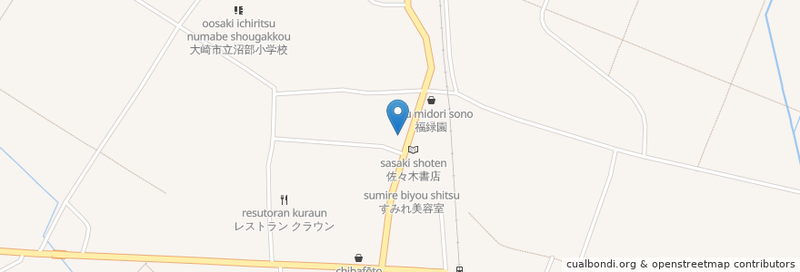 Mapa de ubicacion de 海鮮たくみ en اليابان, 宮城県, 大崎市.