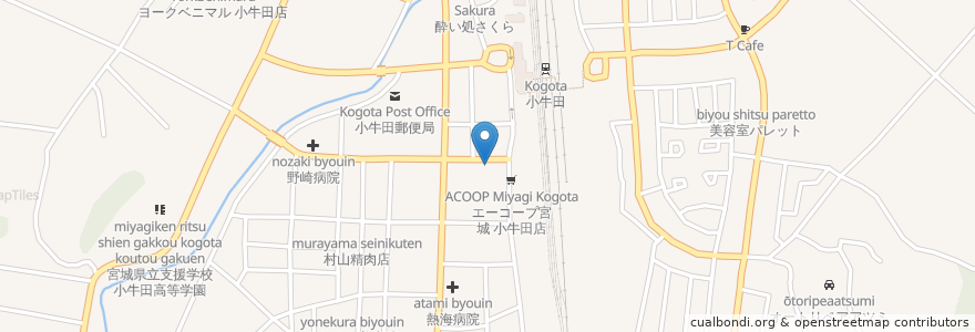 Mapa de ubicacion de 丸竹食堂 en اليابان, 宮城県, 遠田郡, 美里町.
