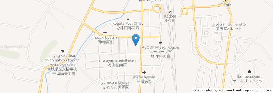 Mapa de ubicacion de 庄司歯科医院 en Japan, Präfektur Miyagi, 遠田郡, 美里町.