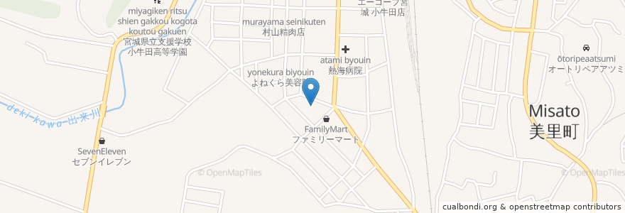 Mapa de ubicacion de 山崎歯科医院 en 日本, 宫城县, 遠田郡, 美里町.