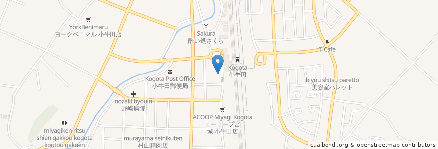 Mapa de ubicacion de 上野屋 en Japonya, 宮城県, 遠田郡, 美里町.