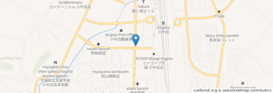 Mapa de ubicacion de 大番割烹 en Japão, 宮城県, 遠田郡, 美里町.