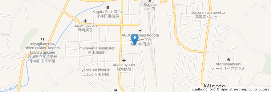 Mapa de ubicacion de JAみどりの 本店 en Japón, Prefectura De Miyagi, 遠田郡, 美里町.