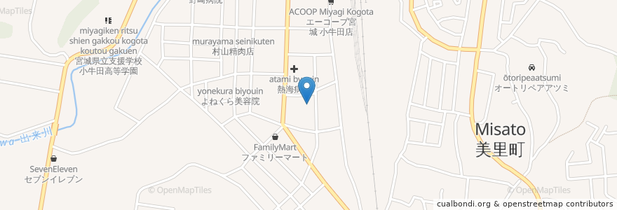 Mapa de ubicacion de 孝勝寺別院 en Japón, Prefectura De Miyagi, 遠田郡, 美里町.