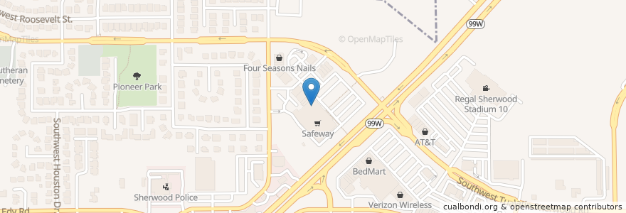 Mapa de ubicacion de Safeway en Stati Uniti D'America, Oregon, Washington County, Sherwood.