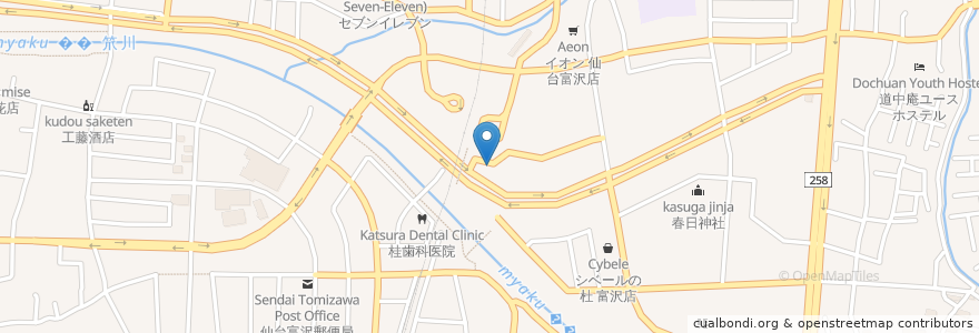 Mapa de ubicacion de 魚民 富沢東口店 en ژاپن, 宮城県, 仙台市, 太白区.