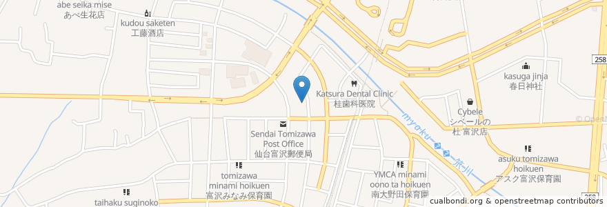 Mapa de ubicacion de かめやま整形外科リハビリテーションクリニック en Japonya, 宮城県, 仙台市, 太白区.
