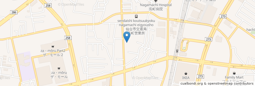 Mapa de ubicacion de 藤原外科医院 en 日本, 宫城县, 仙台市, 太白区.