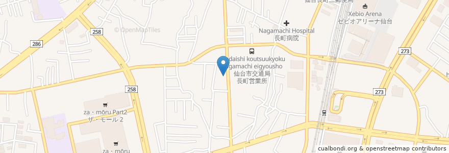 Mapa de ubicacion de 渡辺内科胃腸科医院 en 일본, 미야기현, 仙台市, 太白区.