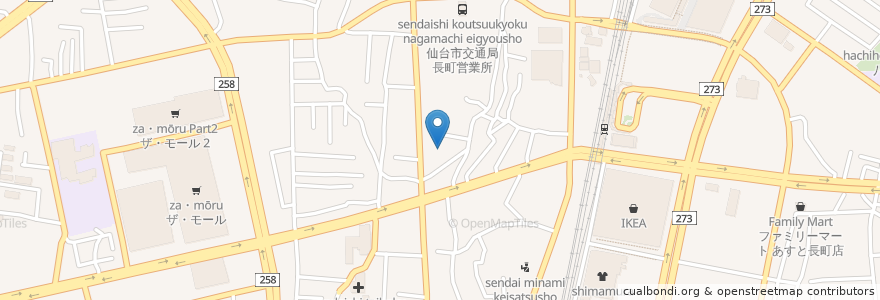 Mapa de ubicacion de あいクリニック en 日本, 宫城县, 仙台市, 太白区.