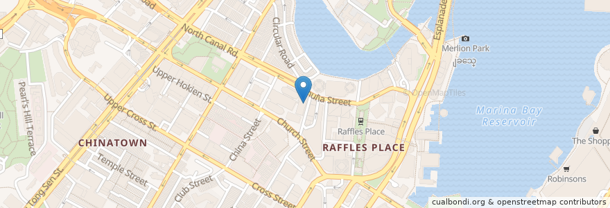 Mapa de ubicacion de Maison Kayser Raffles Place en 싱가포르, Central.