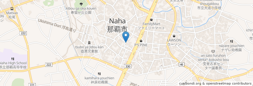 Mapa de ubicacion de ぬちがふう en Япония, Окинава, Наха.