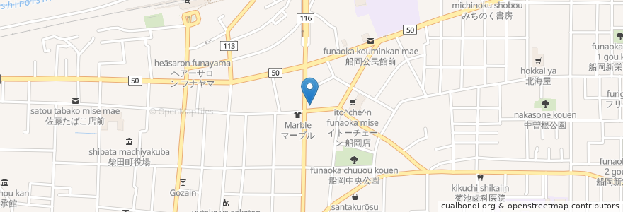 Mapa de ubicacion de Ramen Breeding Farm サンシャイン en Japón, Prefectura De Miyagi, 柴田郡, 柴田町.